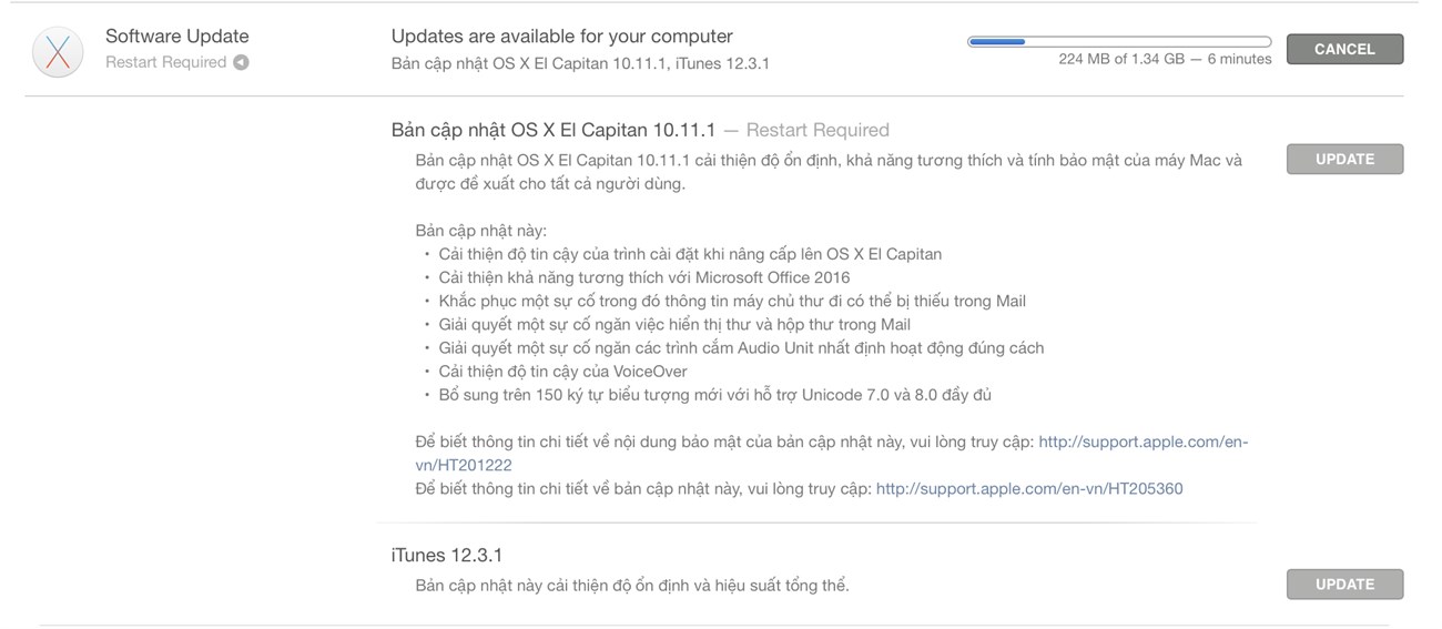 Apple chính thức cập nhật OS X , cải thiện hiệu suất