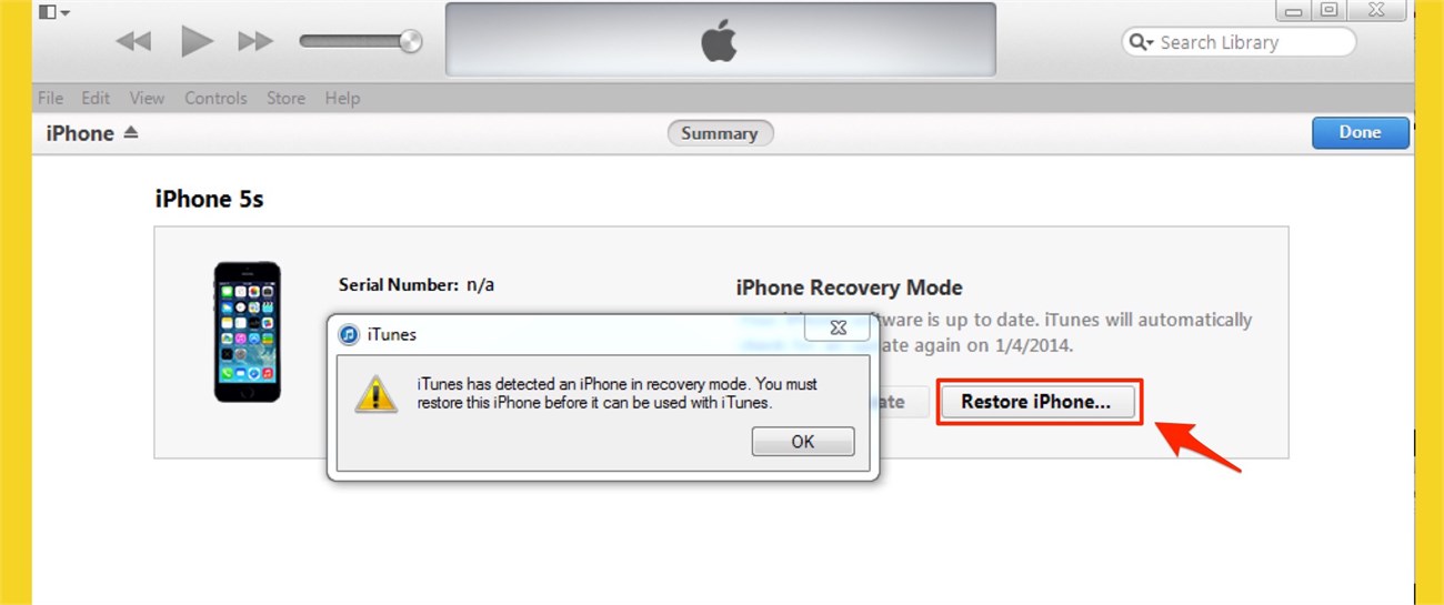 Cài đặt lại hoàn toàn điện thoại với iTunes
