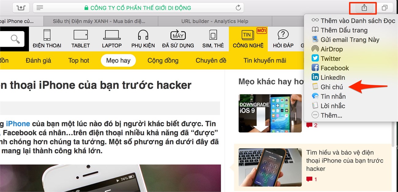 Thêm URL vào Ghi chú và Nhắc nhở Thêm URL vào Ghi chú và Nhắc nhở