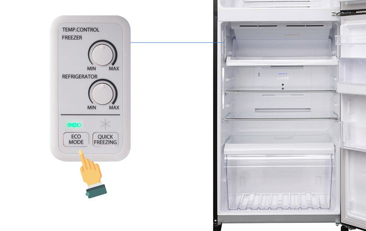 Công nghệ nổi bật trên tủ lạnh Toshiba > Chế độ tiết kiệm điện Eco Mode 