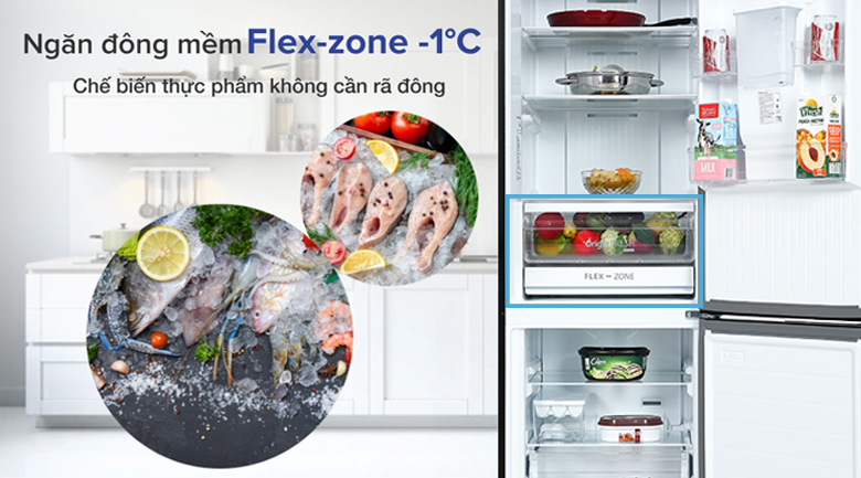 Công nghệ nổi bật trên tủ lạnh Toshiba > Ngăn đông mềm Flex-zone