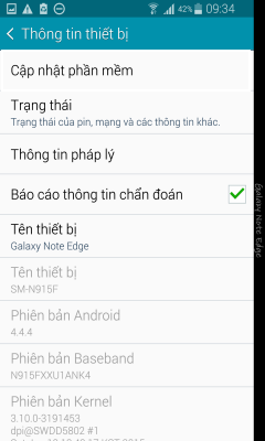 Kiểm tra thông tin về điện thoại Samsung Galaxy Note Edge