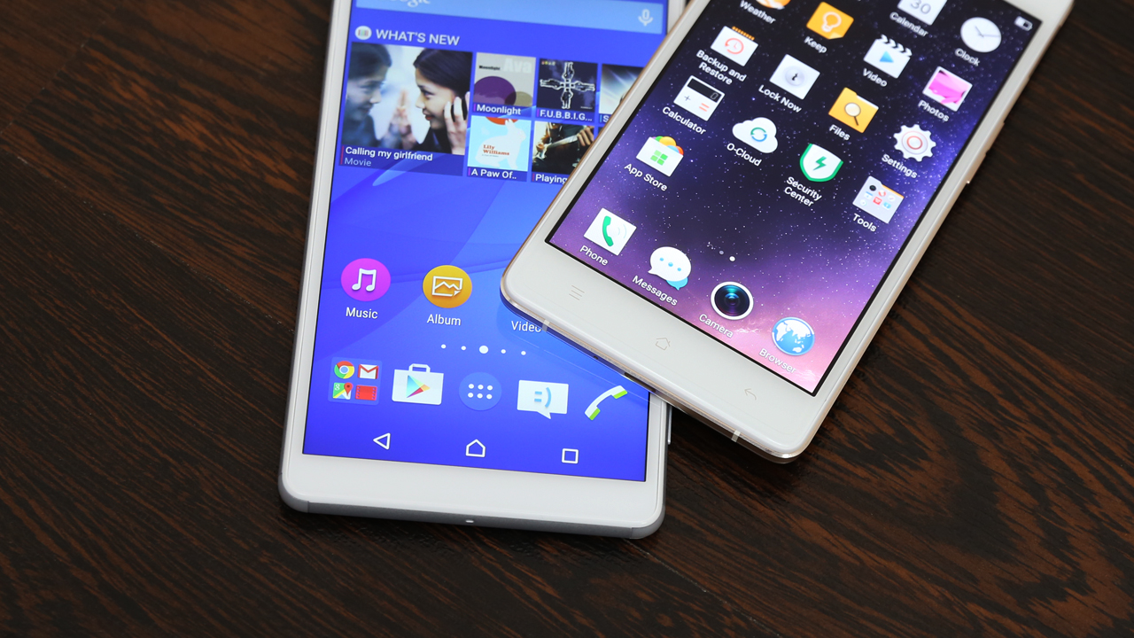 Mặt trước Oppo R7 Lite và Sony C4 Dual Mặt trước Oppo R7 Lite và Sony C4 Dual