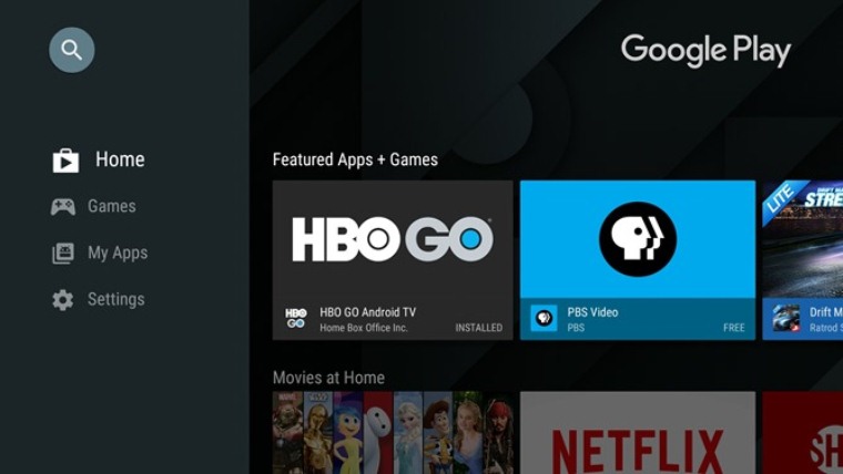Google Play Store trên Android tivi vừa được thiết kế lại