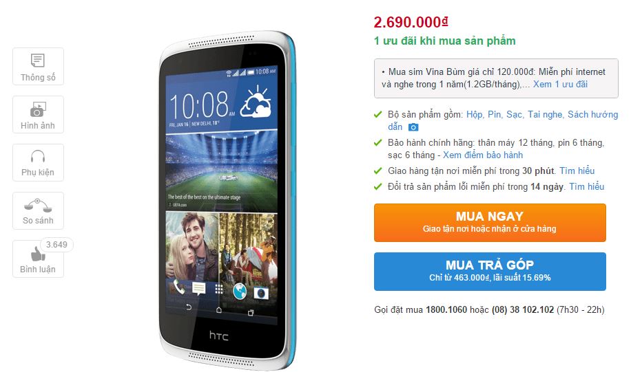 Desire 516G giảm giá