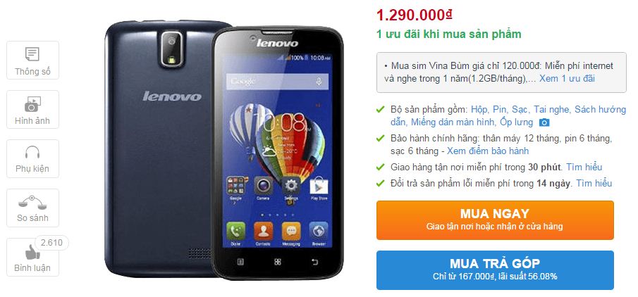 Lenovo A328 được giảm giá mạnh Lenovo A328 được giảm giá mạnh