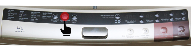 Hướng dẫn sử dụng bảng điều khiển máy giặt Hitachi – 140XTV > Nút Chọn chương trình giặt