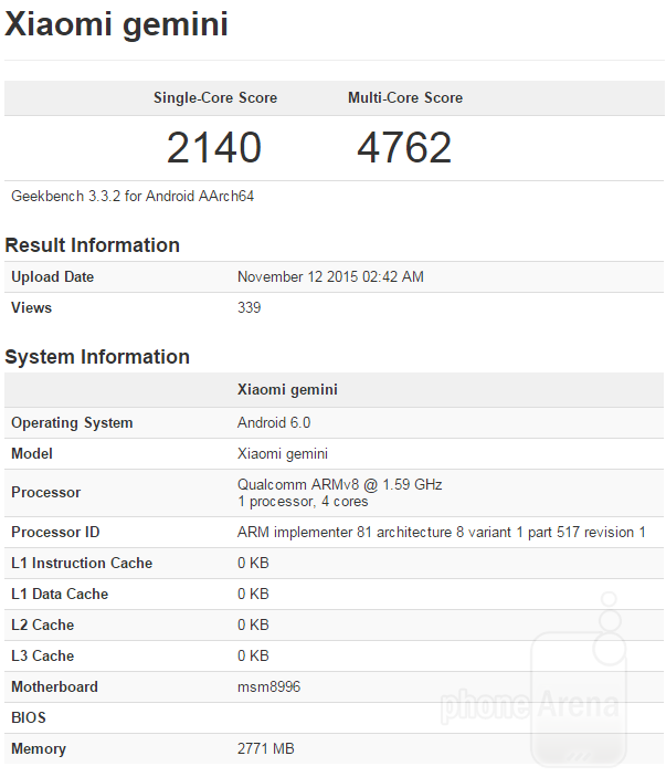 Smartphone chip Snapdragon 820 của Xiaomi rò rỉ cấu hình trên Geekbench Smartphone chip Snapdragon 820 của Xiaomi rò rỉ cấu hình trên Geekbench