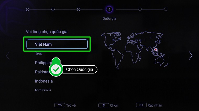Chọn Quốc gia là Việt Nam