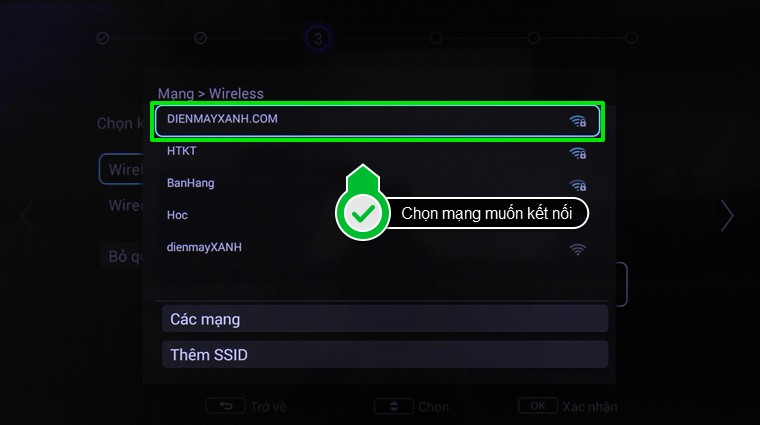 Chọn wifi muốn kết nối