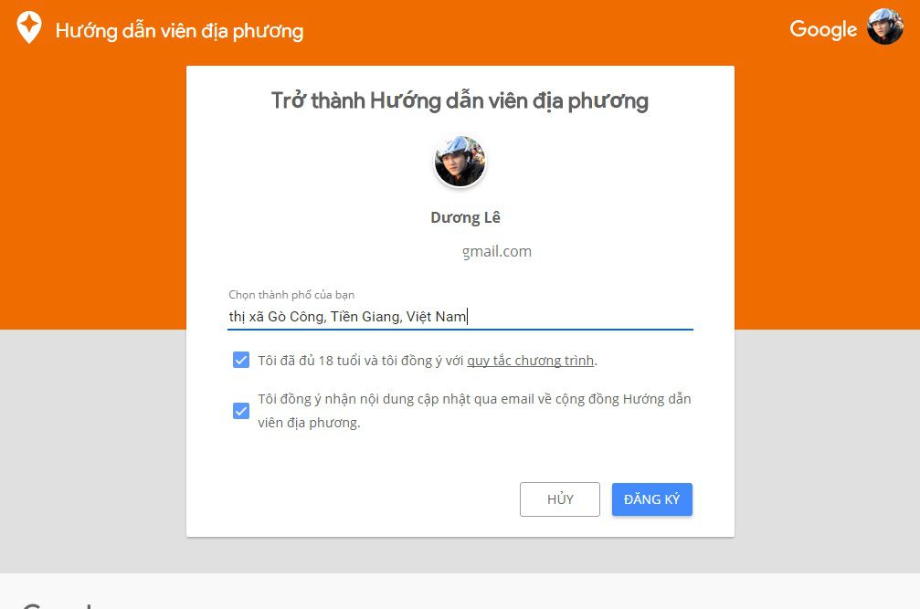 Chọn khu vực tác nghiệp Local Guides Chọn khu vực tác nghiệp Local Guides