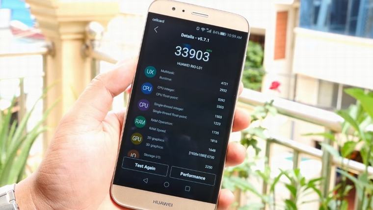 Huawei G7 Plus trang bị vi xử lý Snapdragon 615, RAM 3 GB