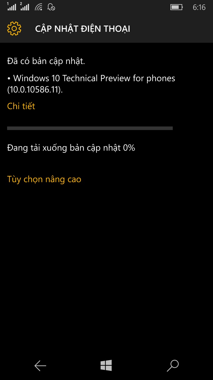 Hình ảnh bản cập nhật đang tải về