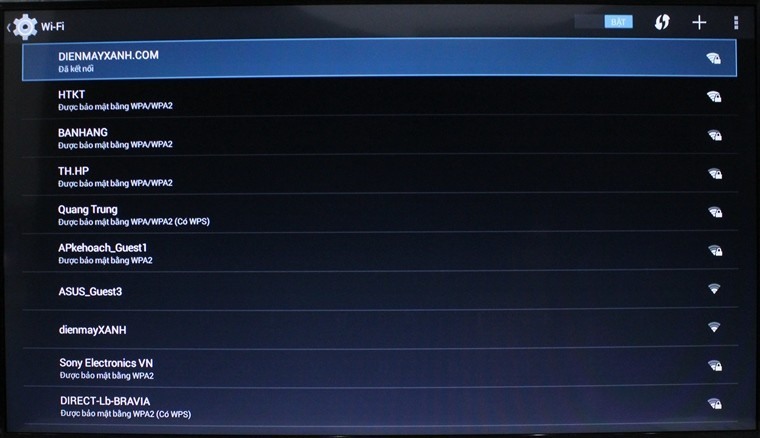 Tivi đã kết nối mạng