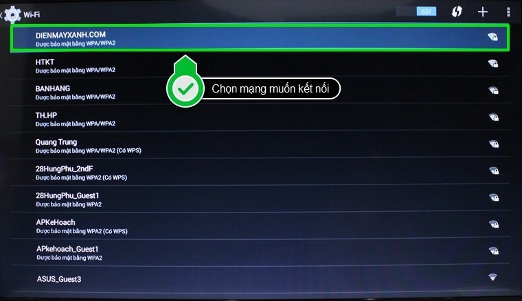 Chọn mạng muốn kết nối