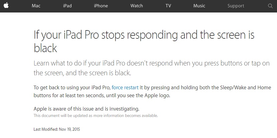 Tài liệu hỗ trợ người dùng iPad Pro bị lỗi Tài liệu hỗ trợ người dùng iPad Pro bị lỗi