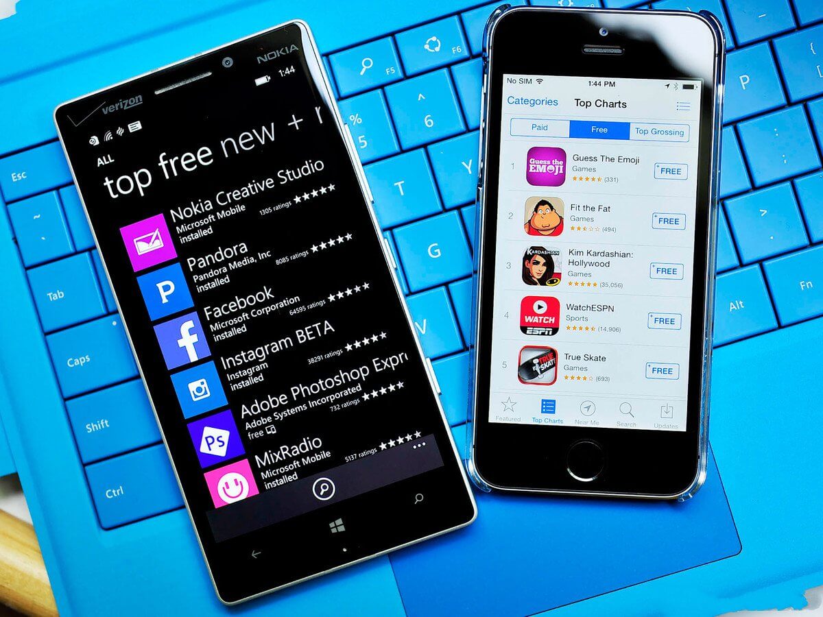 Windows Phone Store so sánh App Store