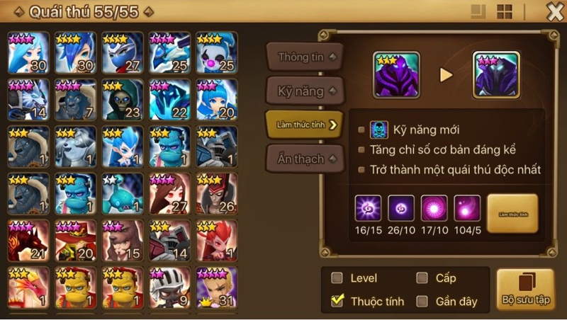 Thức tỉnh quái thú Summoners War