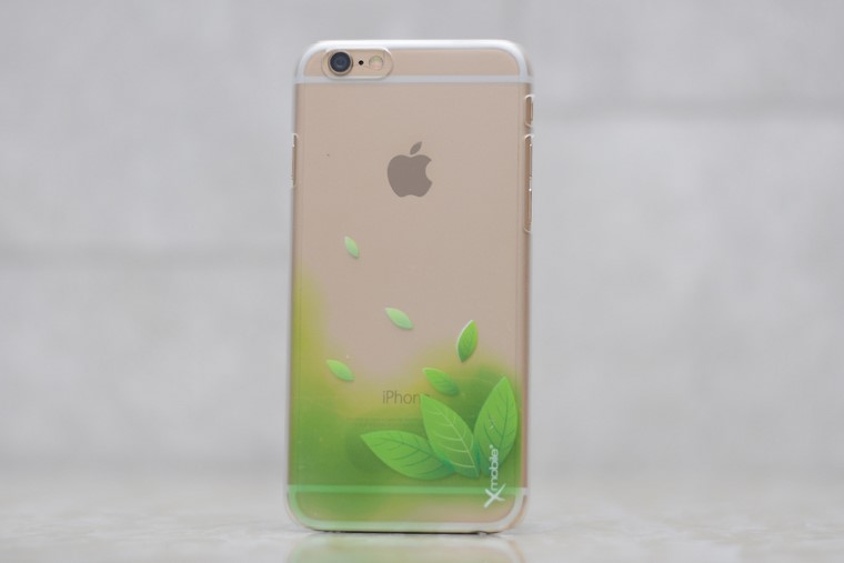 Ốp lưng iPhone 6 Nhựa trong in X Mobile Lá Xanh