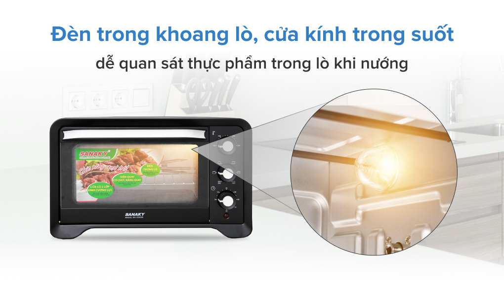 Mua lò nướng bánh loại nào tốt? 8 tiêu chí mua lò nướng bánh tốt > Lò nướng Sanaky VH259S2D 25 lít 