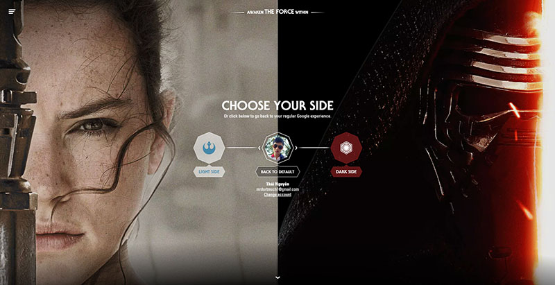chọn Light Side hoặc Dark Side chọn Light Side hoặc Dark Side