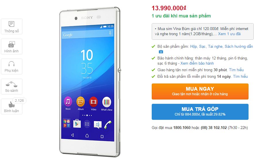 Xperia Z3 Plus bất ngờ được giảm giá cực sốc