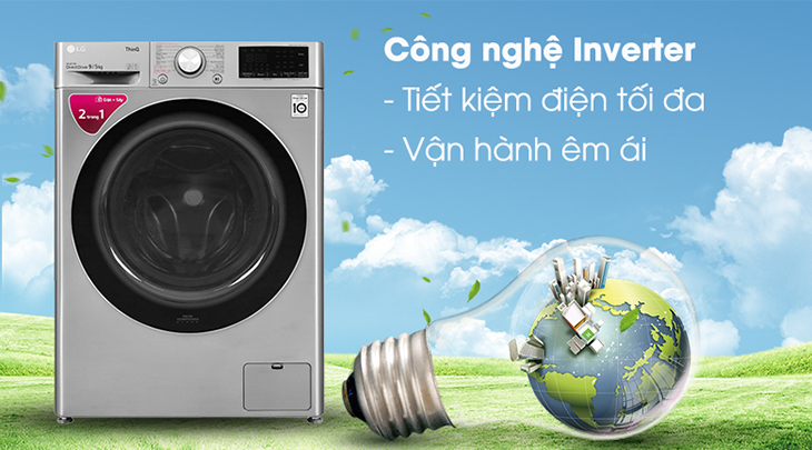 Máy giặt sấy trang bị công nghệ tiết kiệm điện năng