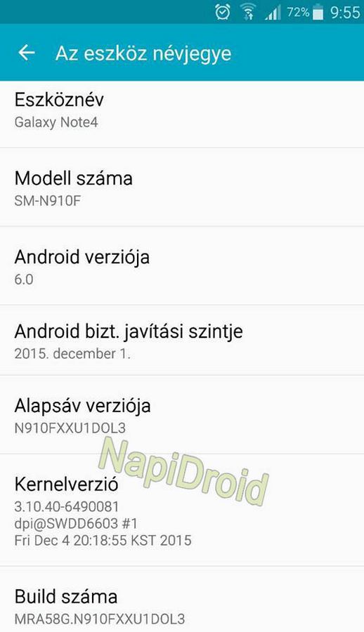 Galaxy Note 4 lên đời Android 6.0