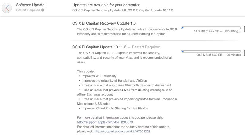 OS X 10.11.2 OS X 10.11.2