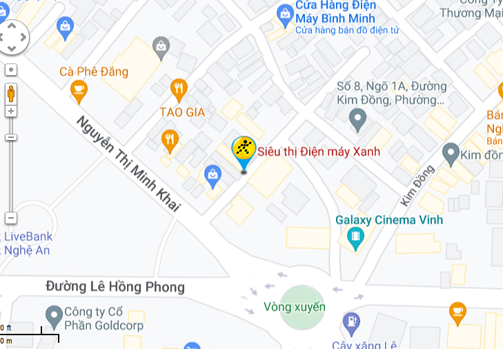 Hình bản đồ Siêu thị Điện máy XANH 78 Nguyễn Thị Minh Khai, Hưng Bình, Vinh, Nghệ An 