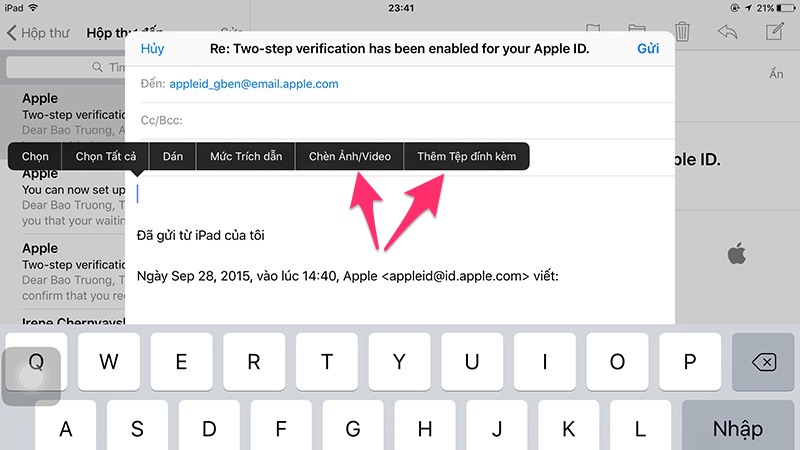 Cách Chèn Thêm Tập Tin Vào Mail Trên Iphone, Ipad