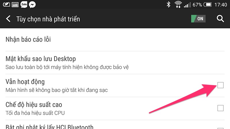 Giữ màn hình luôn sáng 