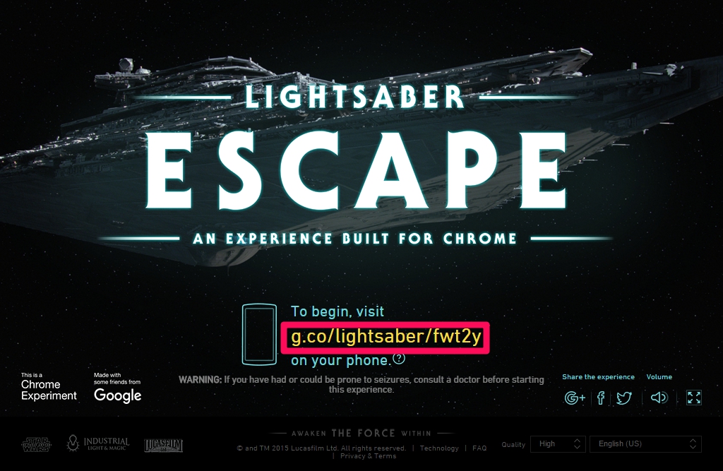 Webgame lightsaber của Google Webgame lightsaber của Google