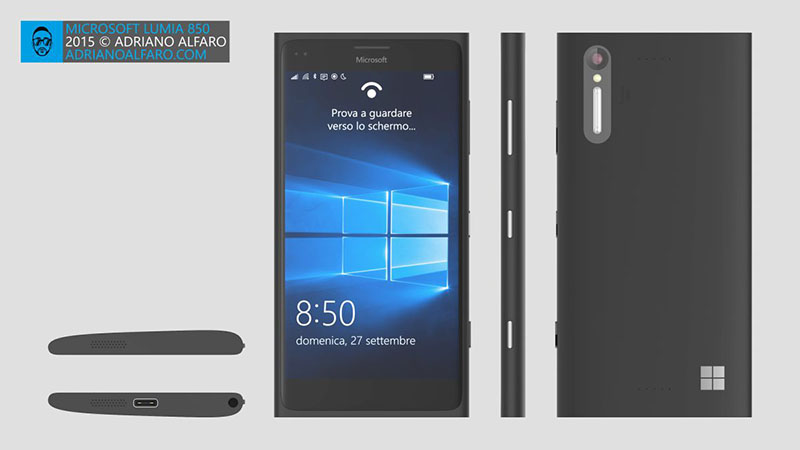 Mẫu thiết kế Lumia 850 của Adriano Alfaro