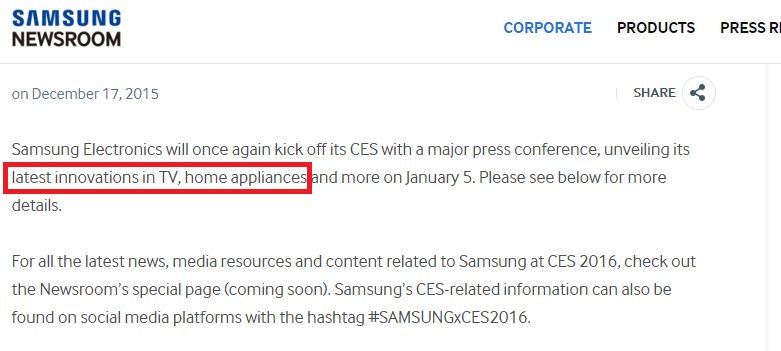 Samsung sẽ 'ra mắt những công nghệ TV mới cùng các thiết bị gia dụng' (nguồn: Samsung) Samsung sẽ 'ra mắt những công nghệ TV mới cùng các thiết bị gia dụng' (nguồn: Samsung)
