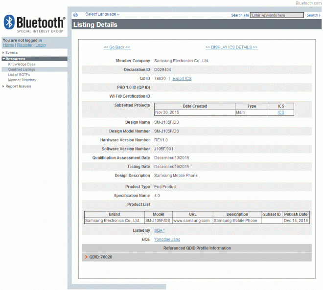 Galaxy J1 Mini (nguồn gsmdome.com)