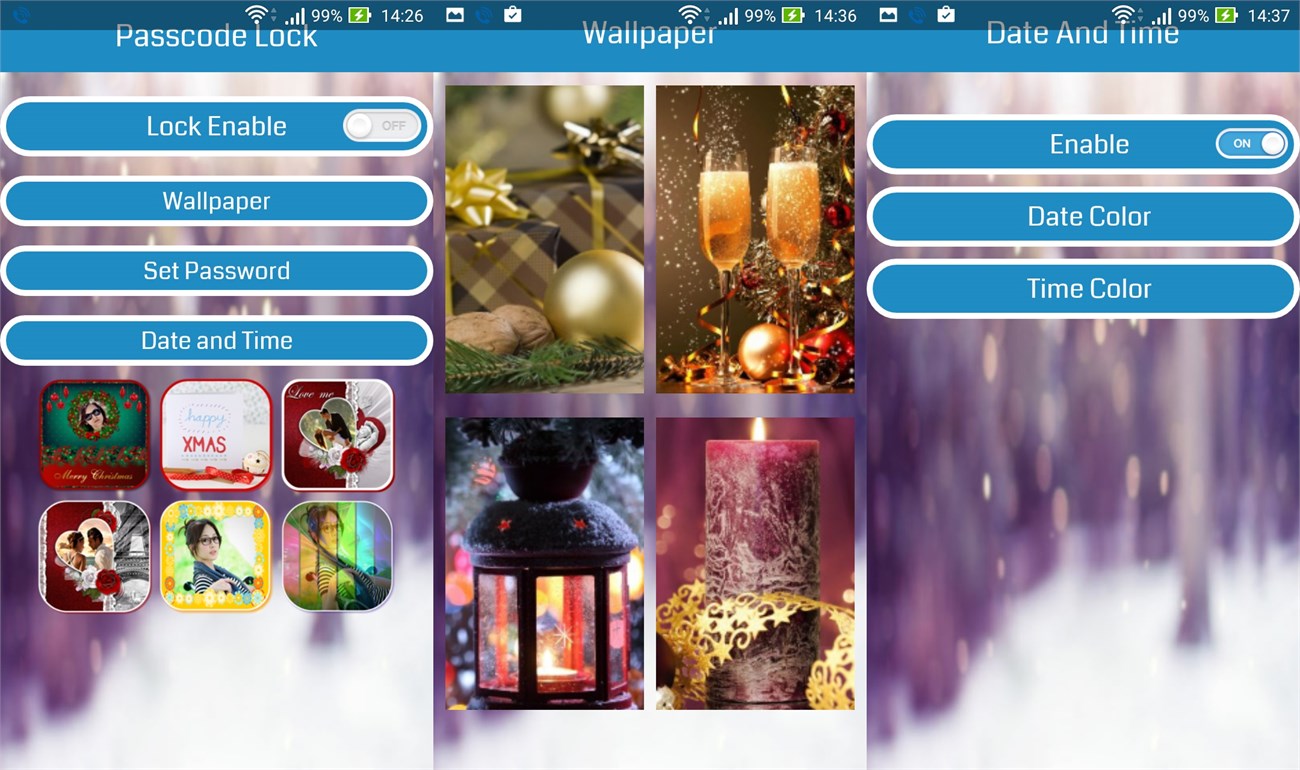 Thiết lập Christmas Lock Screen Thiết lập Christmas Lock Screen