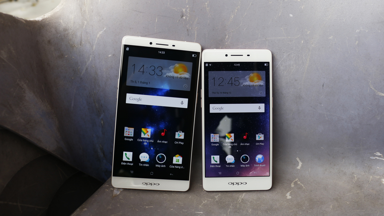 Mặt trước Oppo R7 Plus và Oppo R7s