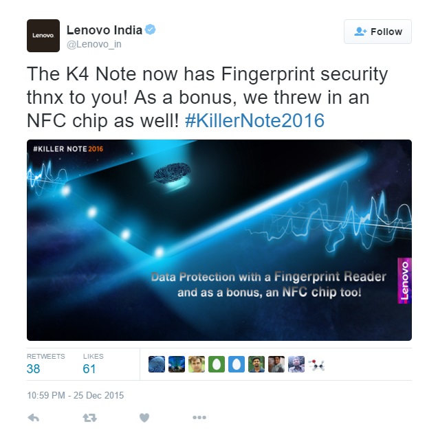 'Kẻ hủy điệt' Phablet K4 Note sẽ có cảm biến vân tay và NFC