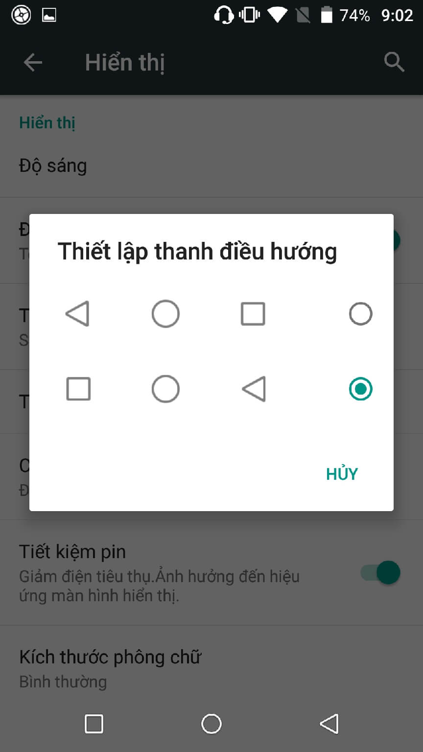 Thay đổi thứ tự phím điều hướng