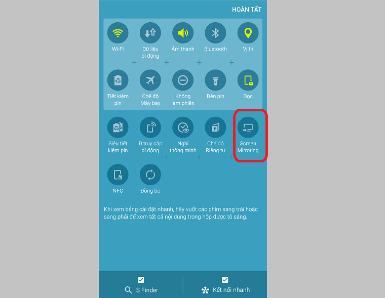 Chọn tính năng Screen Mirroring