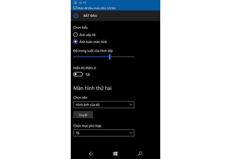 Cách thay đổi độ trong suốt trên Windows 10 Mobile