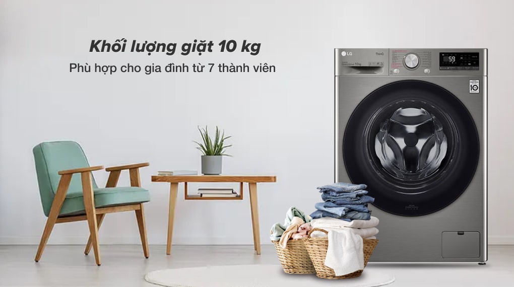 Bạn hãy chọn máy có khối lượng giặt lớn hơn số lượng thành viên khoảng 1 - 2kg