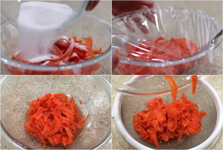 Bước 2 Ướp cà rốt với đường Mứt cà rốt