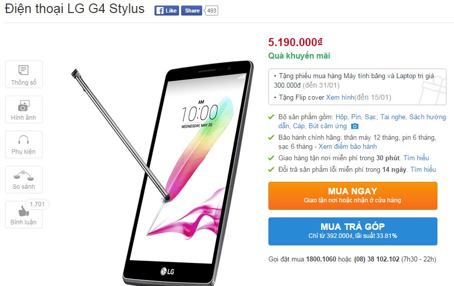 LG G4 Stylus giảm giá LG G4 Stylus giảm giá