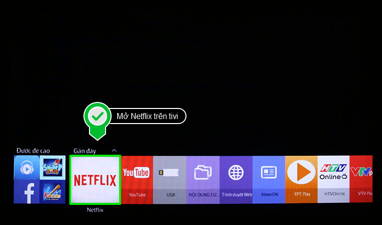 Mở ứng dụng Netflix trên tivi của bạn