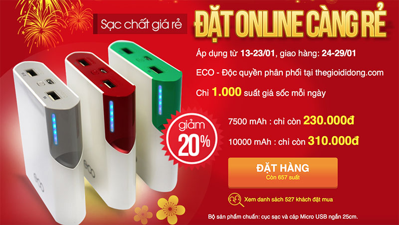 Sạc dự phòng ECO Sạc dự phòng ECO