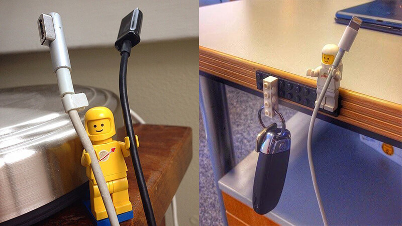 Dùng các hình nhân Lego để cố định dây cáp