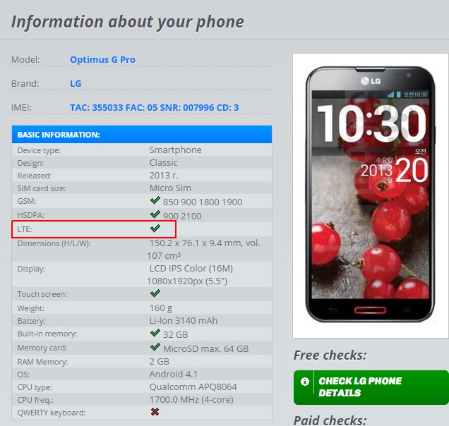 LG Optimus G Pro hỗ trợ 4G