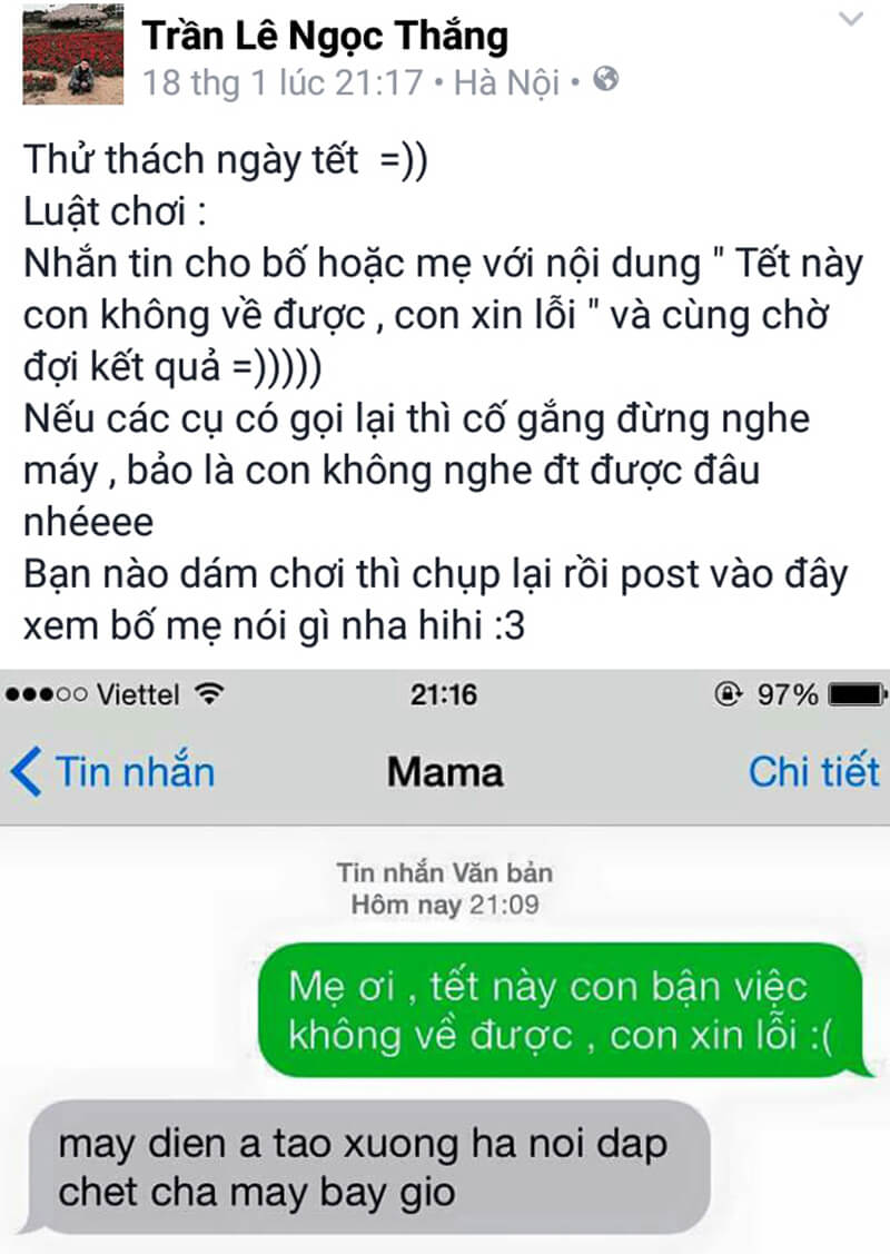 Trào Lưu Nhắn Tin 'Tết Này Con Không Về' Để Troll Bố Mẹ
